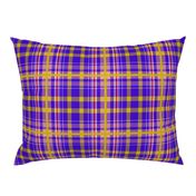 Tartan #33 - indigo blue, mustard yellow, peach, red