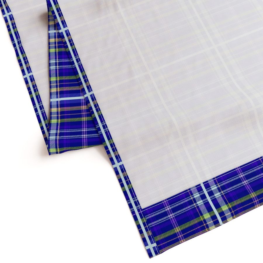 Tartan #34 - navy, indigo, sky blue, lime green