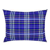 Tartan #34 - navy, indigo, sky blue, lime green