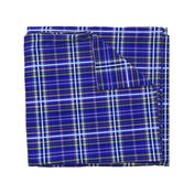 Tartan #34 - navy, indigo, sky blue, lime green