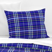 Tartan #34 - navy, indigo, sky blue, lime green