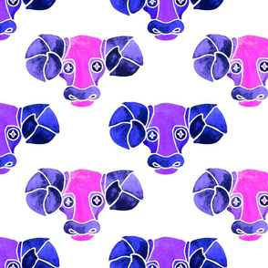 Aries purple and pink watercolor pattern