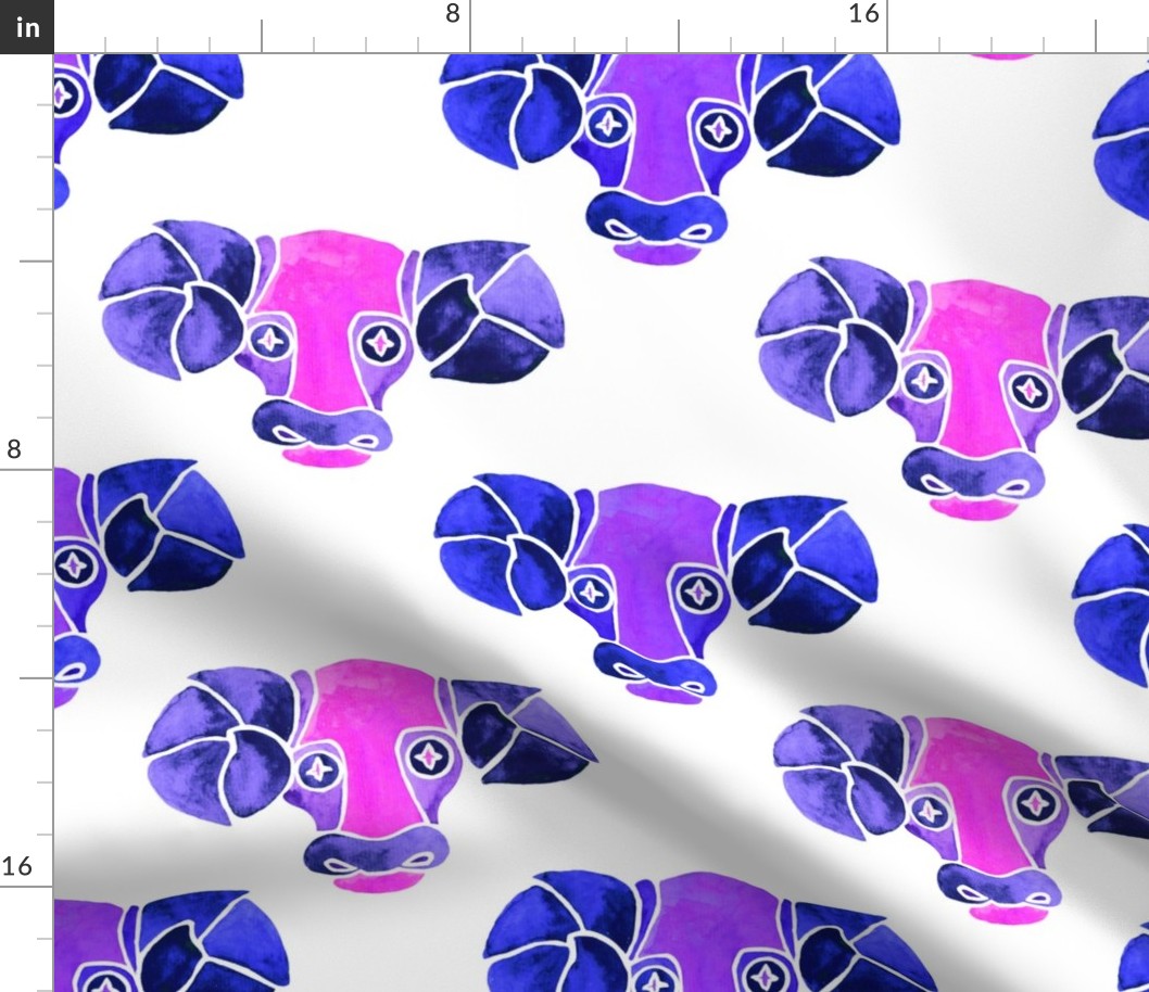 Aries purple and pink watercolor pattern