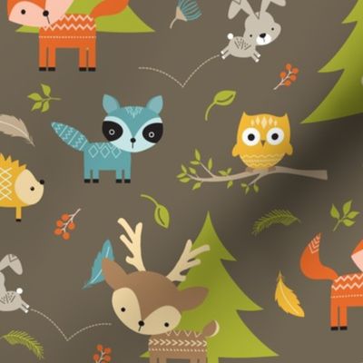 Woodland Animals - Brown