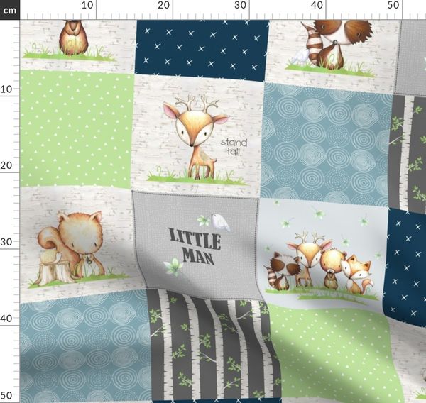 WOODLAND FABRIC cotton fabric by the yard FOX fabric Baby fabric Quilt fabric Baby quilt Baby boy quilt Childrens fabric Owl fabric Raccoon