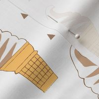 swirl ice cream cones and triangles on white