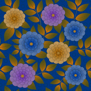 Flowers on Blue