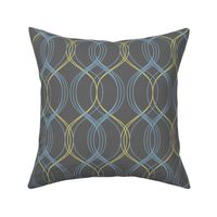 minimal maximal coordinate - blue and lemon on dark grey