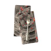 ★ SAKURA ★ Red Cherry Blossom Spring Japanese Tattoo / Vintage Sepia - Jumbo Scale / Collection : Irezumi - Japanese Tattoo Prints