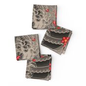 ★ SAKURA ★ Red Cherry Blossom Spring Japanese Tattoo / Vintage Sepia - Jumbo Scale / Collection : Irezumi - Japanese Tattoo Prints