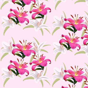 Lily Sprays - large, pink 