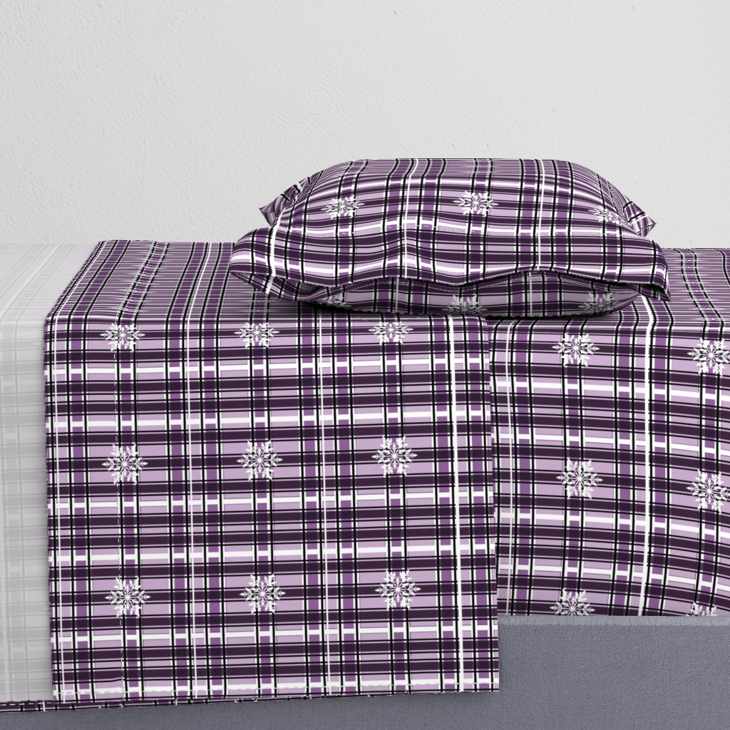 Snowflake Tartan Purple & White