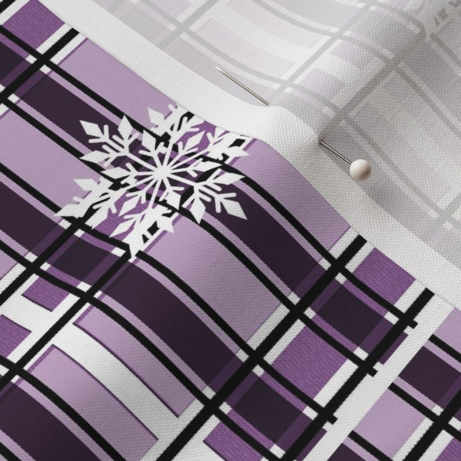 Snowflake Tartan Purple & White