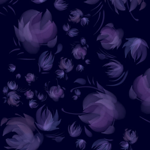 Floral Fantasy Jumbo Deep Purple (Half-Drop)