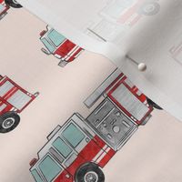 watercolor firetrucks (pale pink) - LAD19