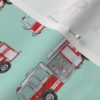 watercolor firetrucks (aqua) - LAD19