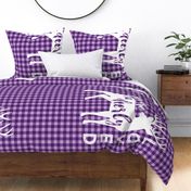 MINKY yard  - purple plaid - you are so deerly loved - buck - woodland nursery - LAD19