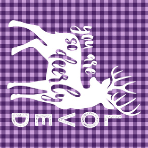 MINKY yard  - purple plaid - you are so deerly loved - buck - woodland nursery - LAD19