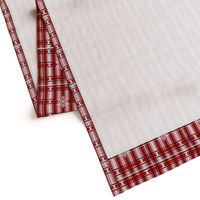 Snowflake Tartan Red & White 