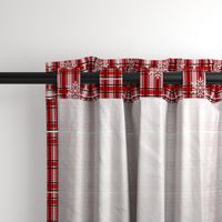 Snowflake Tartan Red & White 