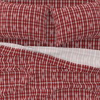 Snowflake Tartan Red & White 