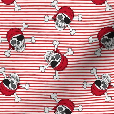 pirates - skull and cross bone - red stripes 2 - LAD19