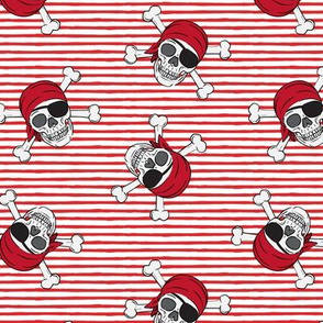 pirates - skull and cross bone - red stripes 2 - LAD19
