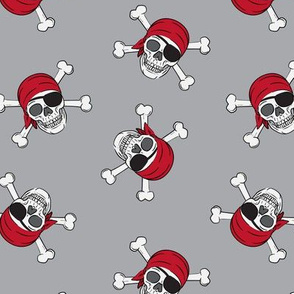 pirates - skull and cross bone - grey 3 - LAD19