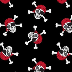 pirates - skull and cross bone - black - LAD19