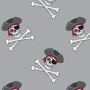 pirates - skull and cross bone - grey 2 - LAD19