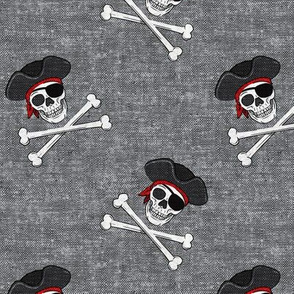 pirates - skull and cross bone - grey - LAD19