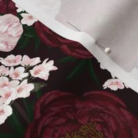Burgundy Peonies and Cherry bouquets 8"