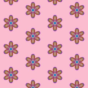  Embossed Fantasy Flowers on Lolly Pink