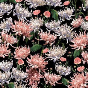 Mums | Coral Blush Cream White Black Green