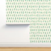 Leaf collection - teal on white