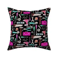 Tools for Girls (black) pink green coral mint, Kids Room Bedding