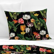 Botanical Vintage Moody Tulip Black