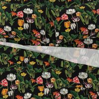 Botanical Vintage Moody Tulip Black