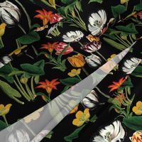 Botanical Vintage Moody Tulip Black