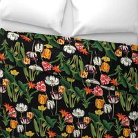 Botanical Vintage Moody Tulip Black