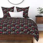 Tools (black) red orange blue, Kids Room Bedding