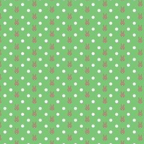 Polka Bunnies in Green