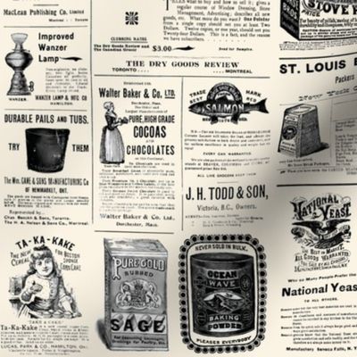 Victorian Kitchen 1880s Grocery Advertisements - Cream