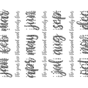 Script Typography 2024 Calendar ~ White 