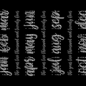 Script Typography 2024 Calendar  ~ Black