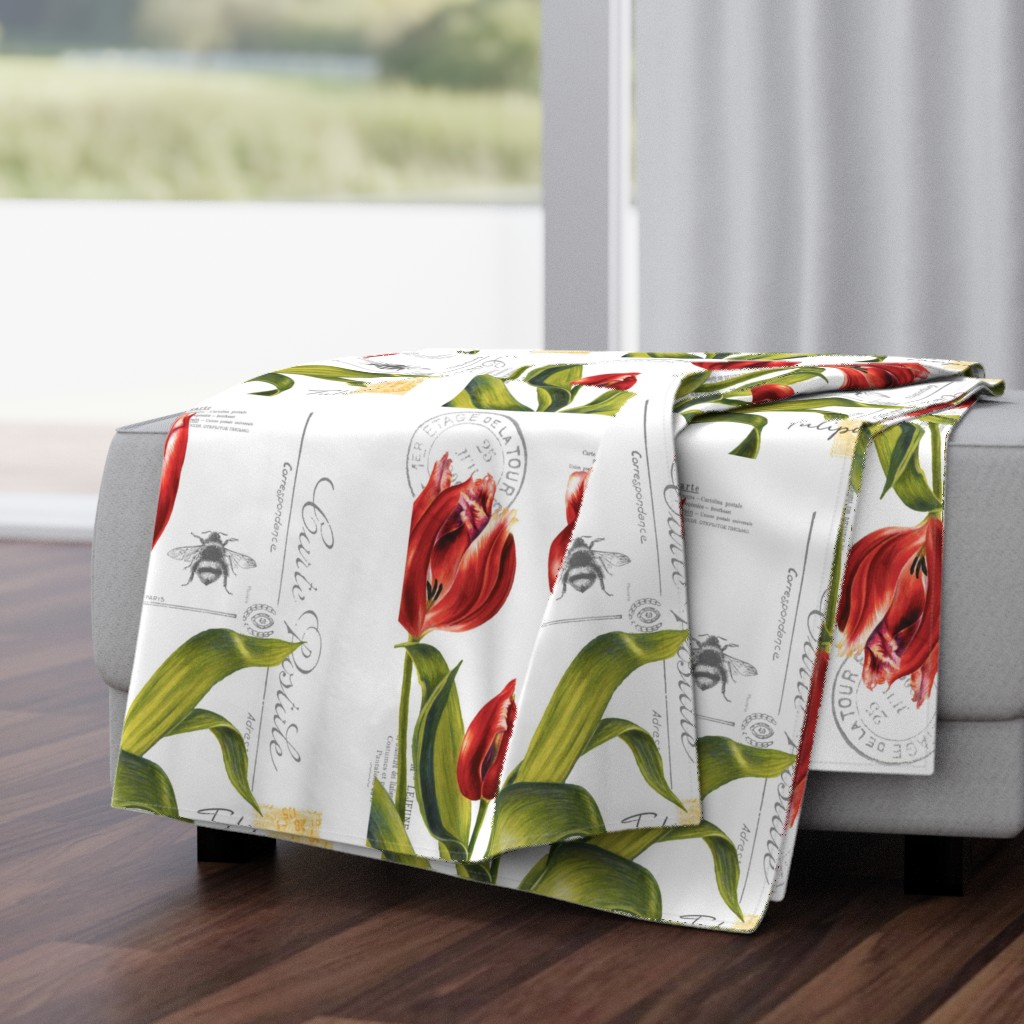 red tulip pillow