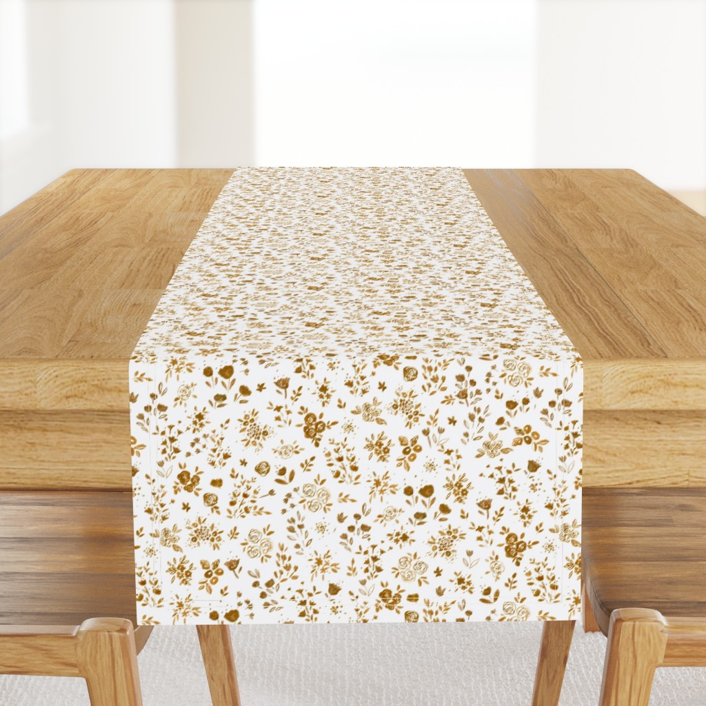 Darlene floral ditsy gold white