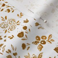 Darlene floral ditsy gold white