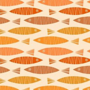 School of Fish In Scandinavian Orange