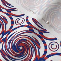 Red White Blue Swirls